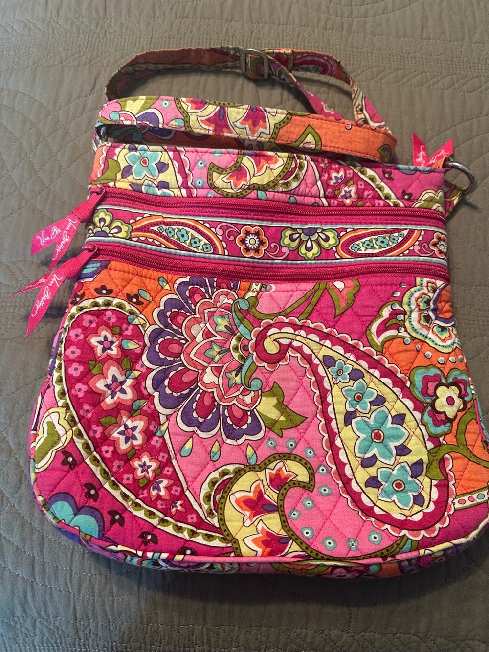 Vera Bradley Quilted Paisley Crossbody Bag in Pink